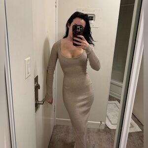 Meshki Cali Long Sleeve Midi Knit Dress